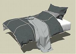 北欧单人床床铺SU模型