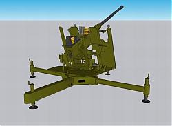单管高射炮武器SU模型