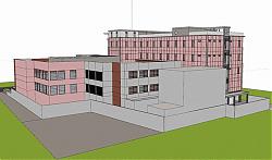 医院建筑综合楼su模型库素材 模型图2