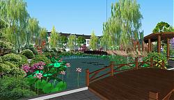 中式生态花园景观su模型库素材 模型图6