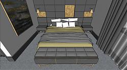后现代卧室房间SU模型