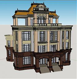法式风格别墅建筑SU模型