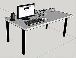 矮桌电脑桌办公桌SU模型
