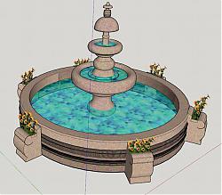 水景喷泉景观SU模型
