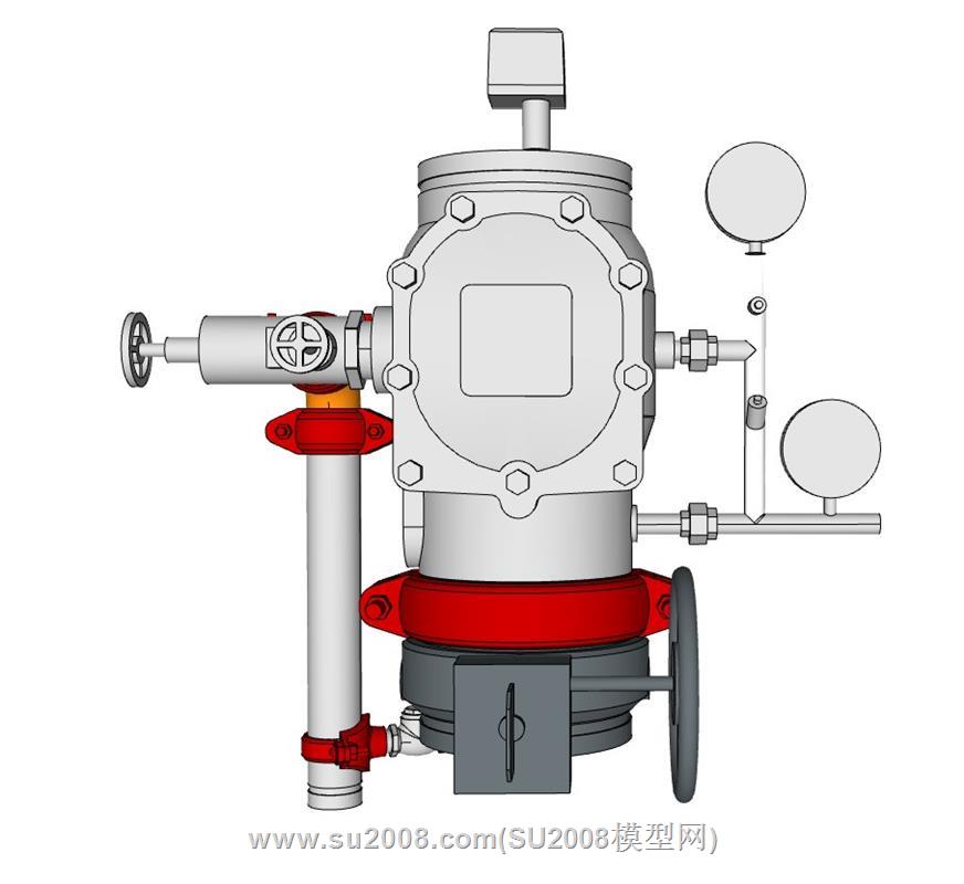 湿式报警阀水阀的SU模型 1