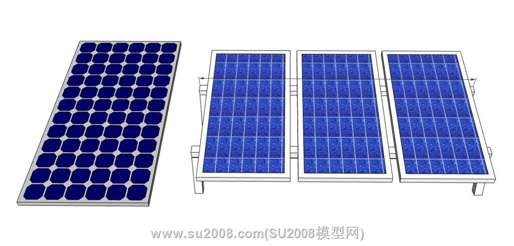 太阳板太阳能板su模型 1