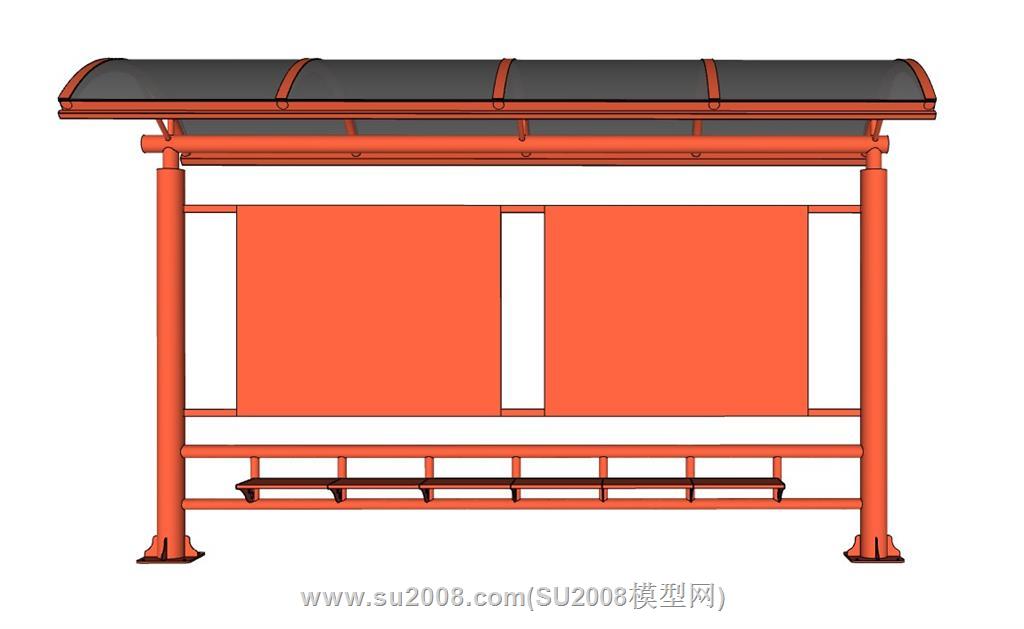 宣传栏座椅su模型 1