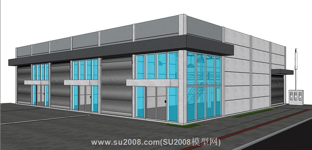 展厅房建筑su模型 1