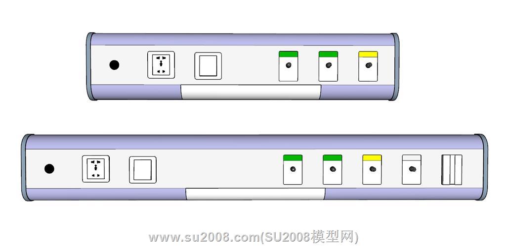 医院病床头开关SU模型，安全可靠 1