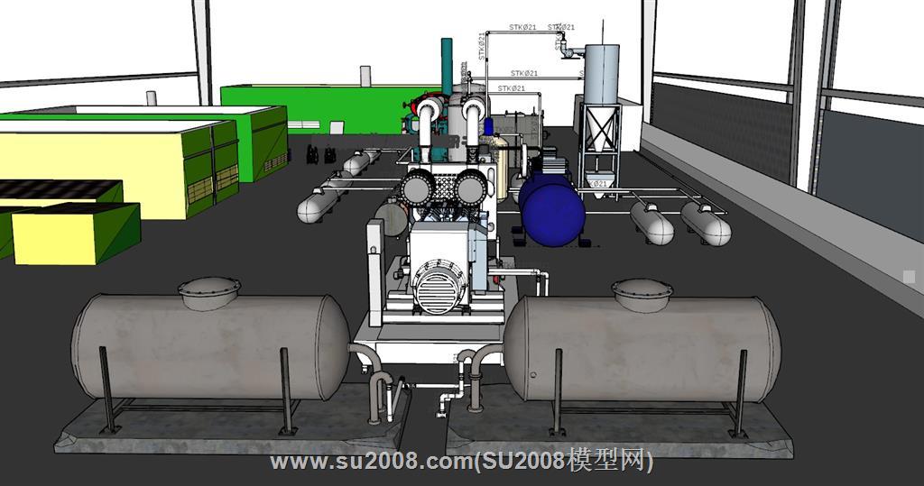 工业设备SU模型，科技感十足 1