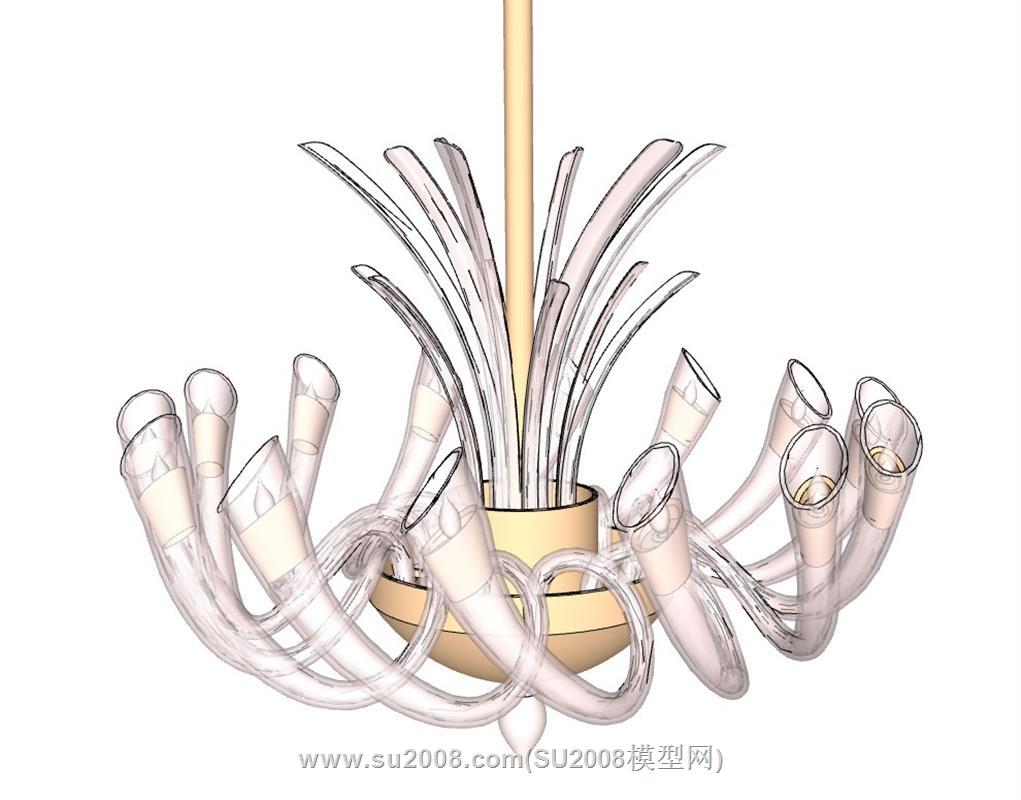 惊艳奢华艺术吊灯SU模型，彰显尊贵品味 1