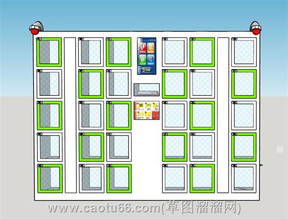 智能回单柜存储柜su模型