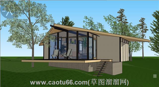 森林休闲小屋的su模型 1