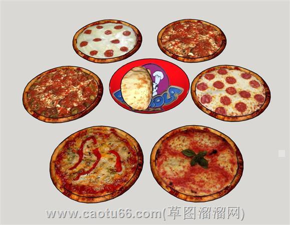 披萨Pizza披薩食物su模型 1