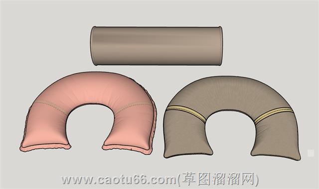 頸枕颈枕枕头su模型 1