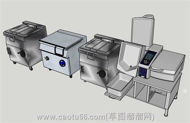 厨房电炸锅SU模型 1