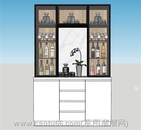 展柜酒柜su模型 1