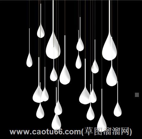 水滴灯雨滴灯吊灯su模型 1