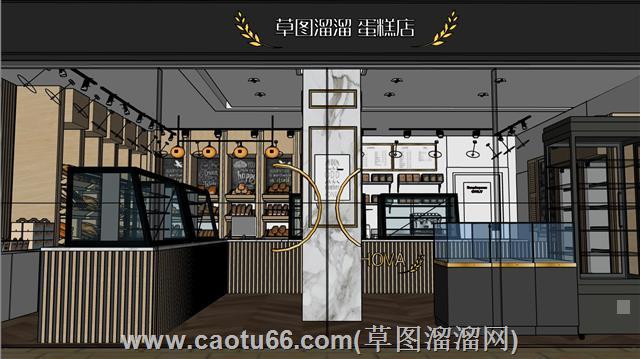 蛋糕店面包厂糕点店su模型 1