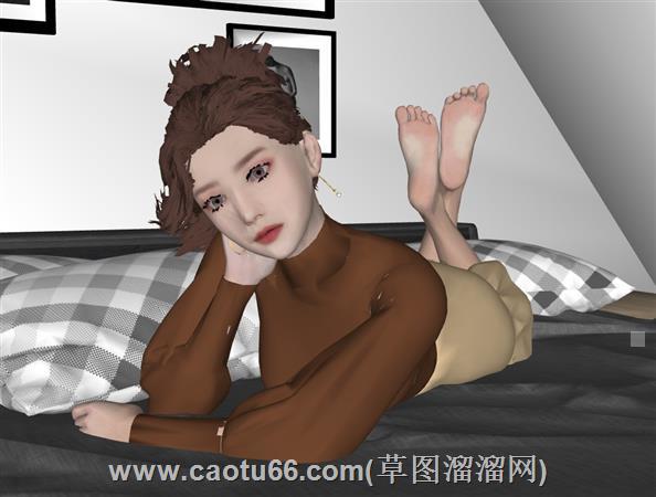 卧姿女人的su模型 1