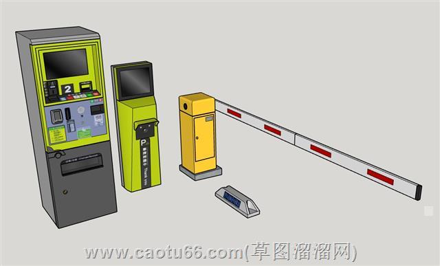 车辆道闸起落杆su模型 1