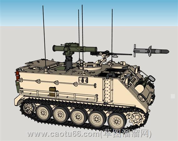 M113装甲输送车武器su模型 1