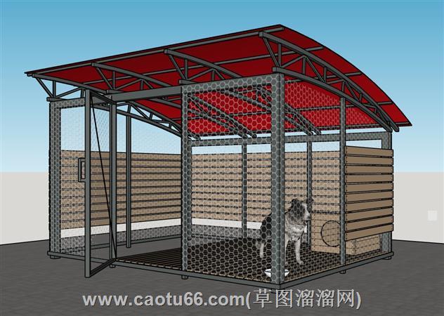 狗舍狗笼铁笼su模型 1