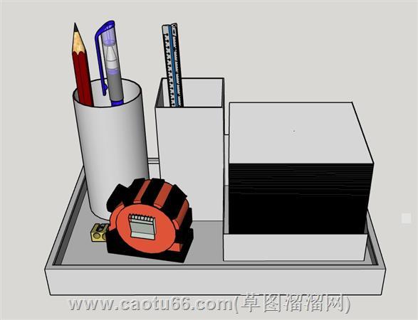 文具笔筒铅笔圆珠笔su模型 1