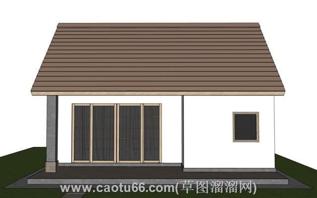 人字顶房屋su模型 1