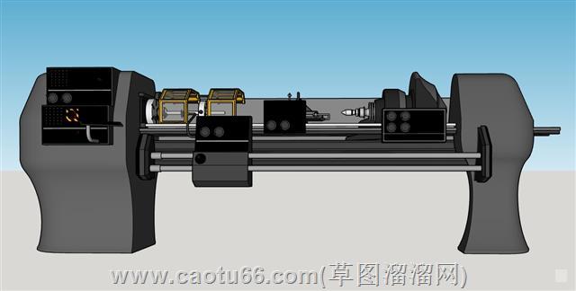 金属车床机械su模型 1