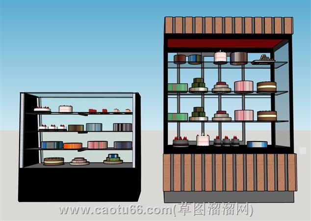 蛋糕柜糕点柜su模型 1