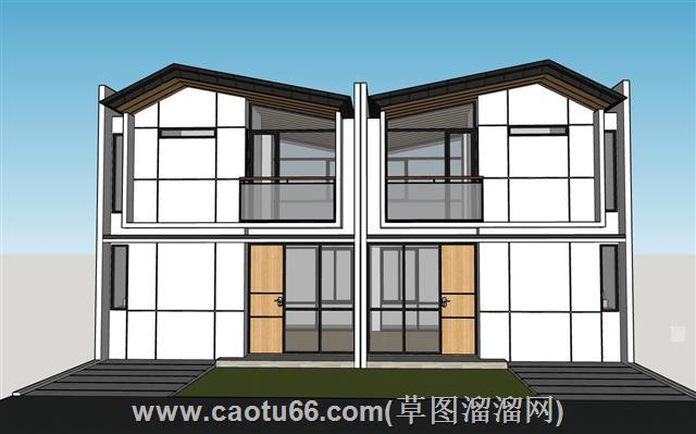 双层住宅别墅的su模型 1