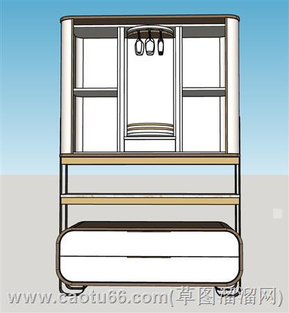隔断柜酒柜su模型 1