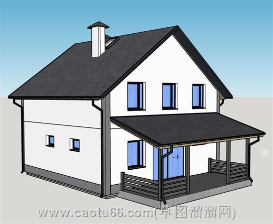 欧式住宅房屋su模型 1