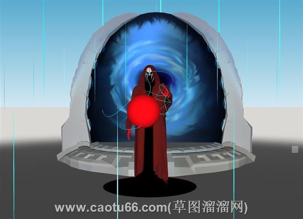 游戏传送门魔法师人物su模型 1