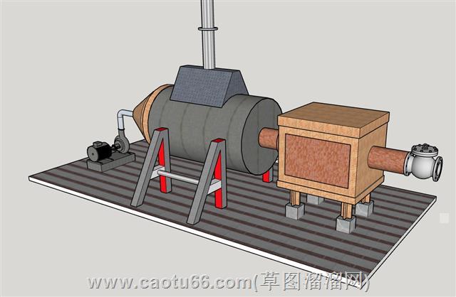 工业级硫磺炉煅烧炉su模型 1