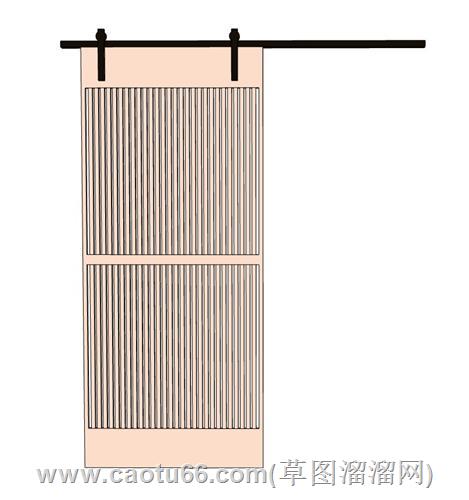 谷仓门轨道门滑门su模型 1