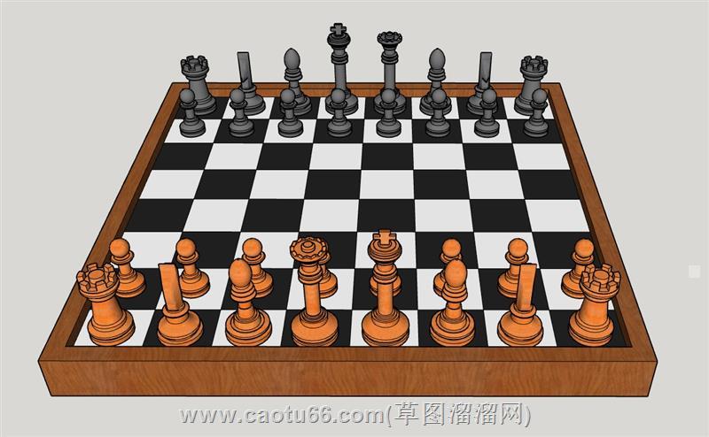 国际象棋棋盘su模型 1