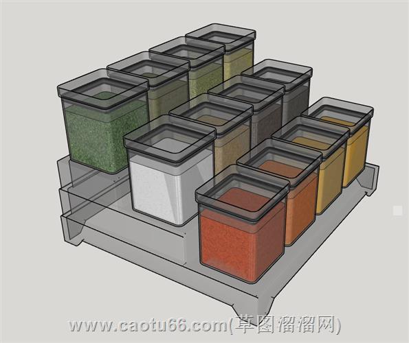 调料瓶储物罐su模型 1