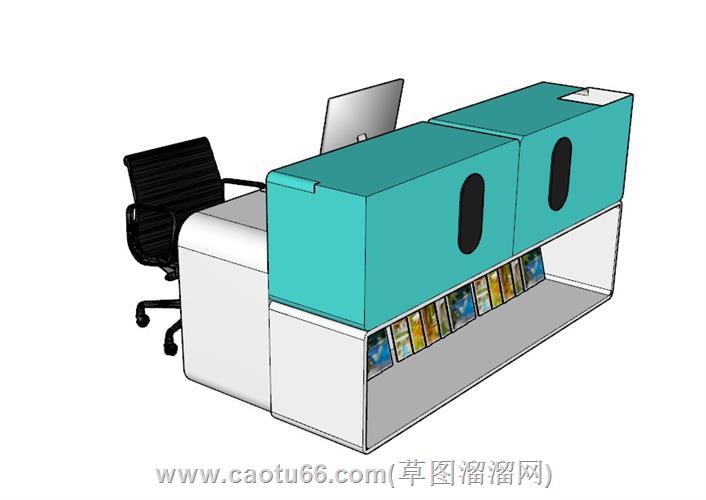 前台柜接待台su模型 1