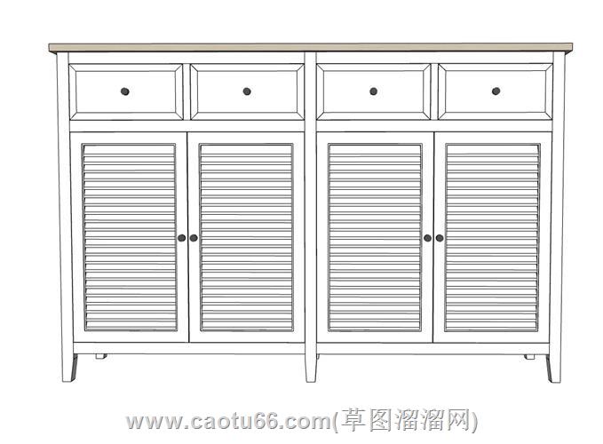 存鞋区的鞋柜su模型 1