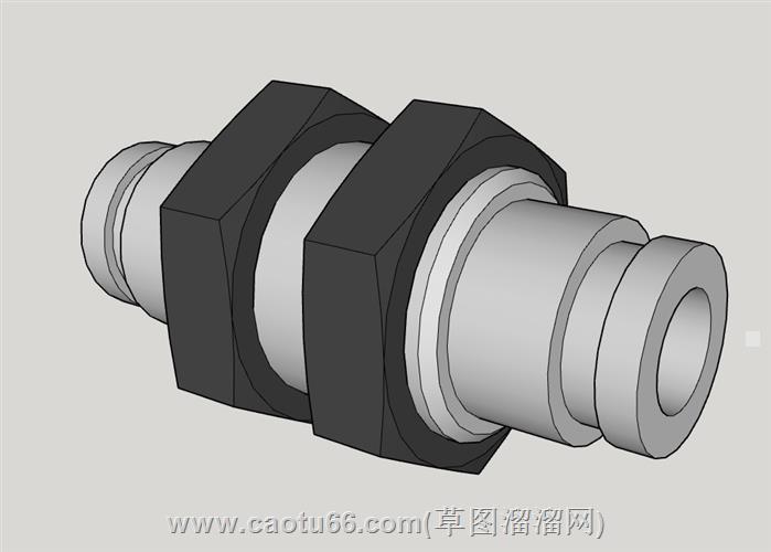 五金由令活接头su模型 1