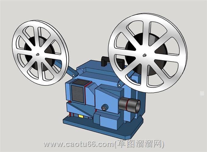 老物件电影放映机su模型 1