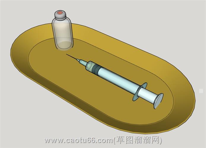 医疗药品针筒su模型