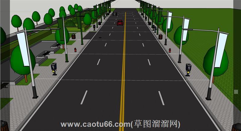 市政道路路灯su模型 1