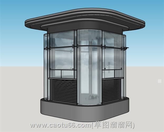 保安岗保安亭门卫室skp模型 1