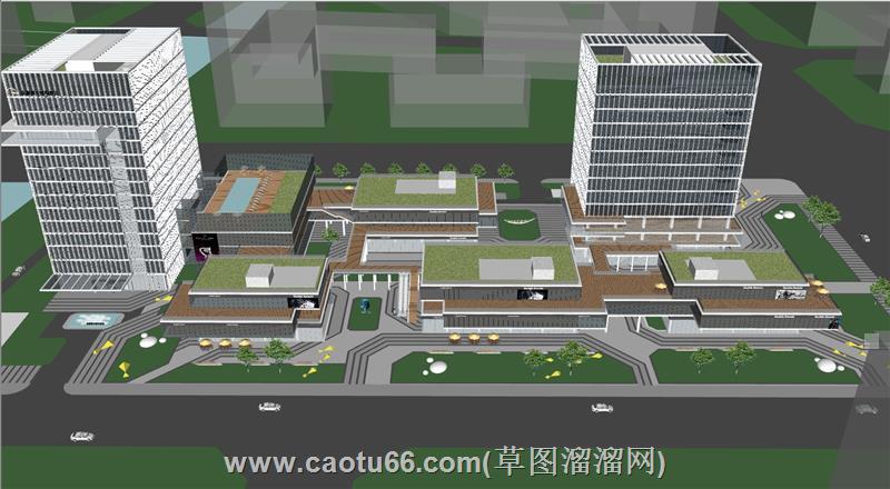 创意园工业园区su模型 1