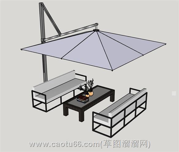 遮阳伞座椅太阳伞模型