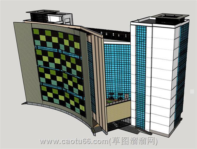 办公楼写字楼异形建筑模型