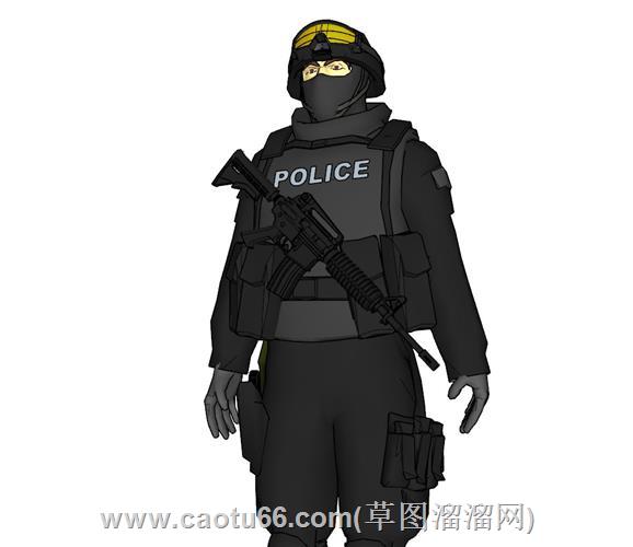 特警警察人物模型